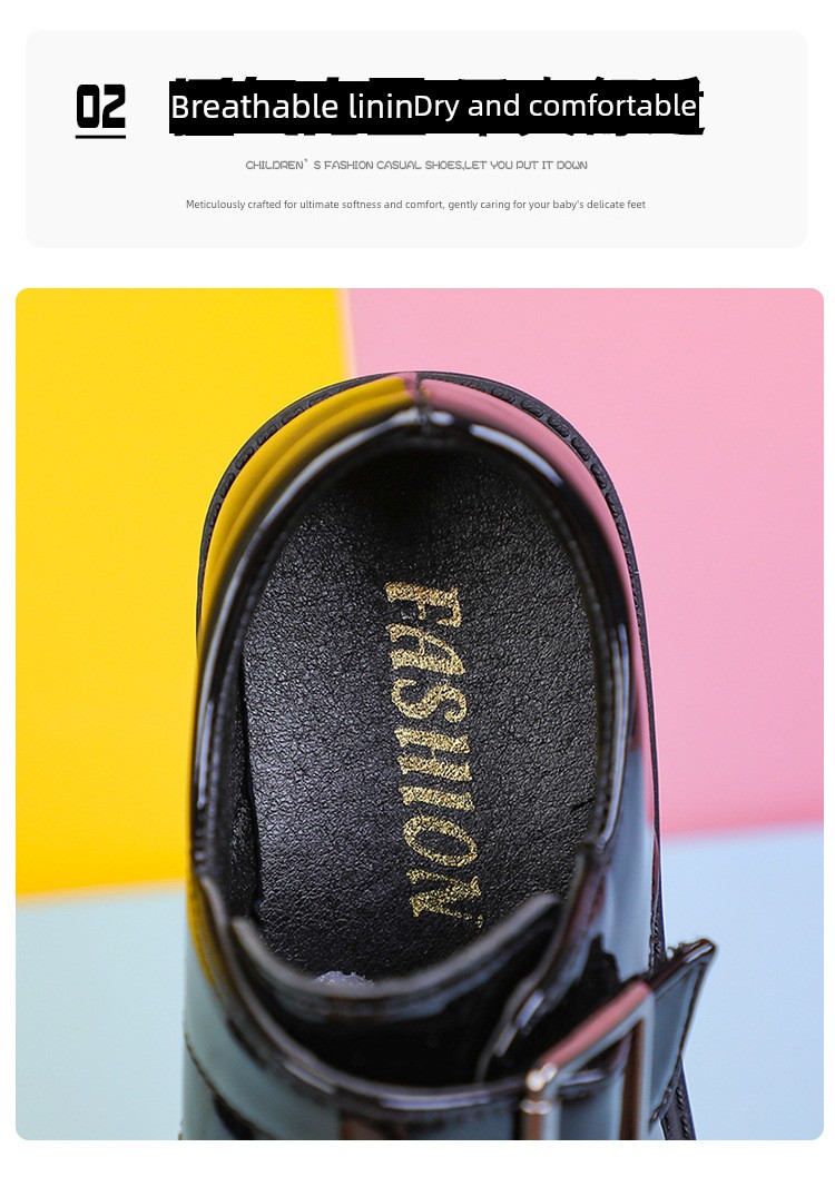 Boys' Black Leather Shoes, British Style, Casual and Stylish, Comfortable for Men, Great for Summer, Very Attractive, Student Shoes, 2026 New Model — 8