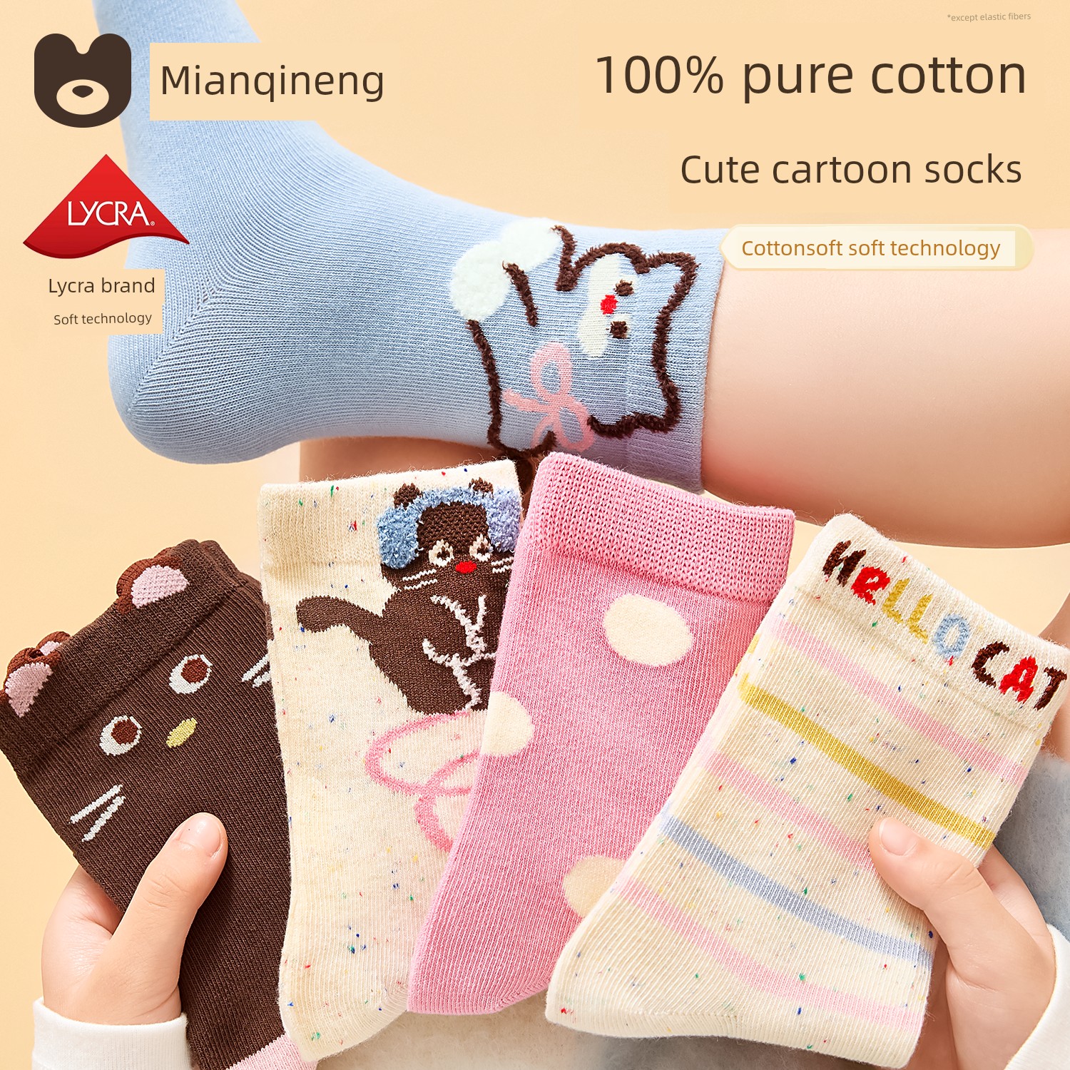[100% Cotton] Girls' Socks, Summer Thin Pure Cotton Breathable Mesh Socks, Kidsren's Socks for Girls, Autum Baby Socks — 6