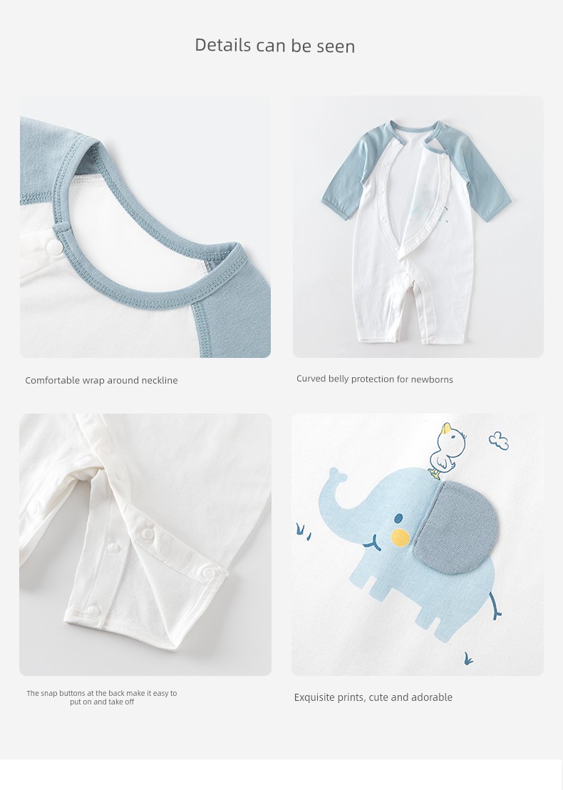 Tony Bear Baby Romper Spring and Autumn Long-Sleeve Elephant Design Air-Conditioning Clothing Pure Cotton Elephant Ear Outfit — 18