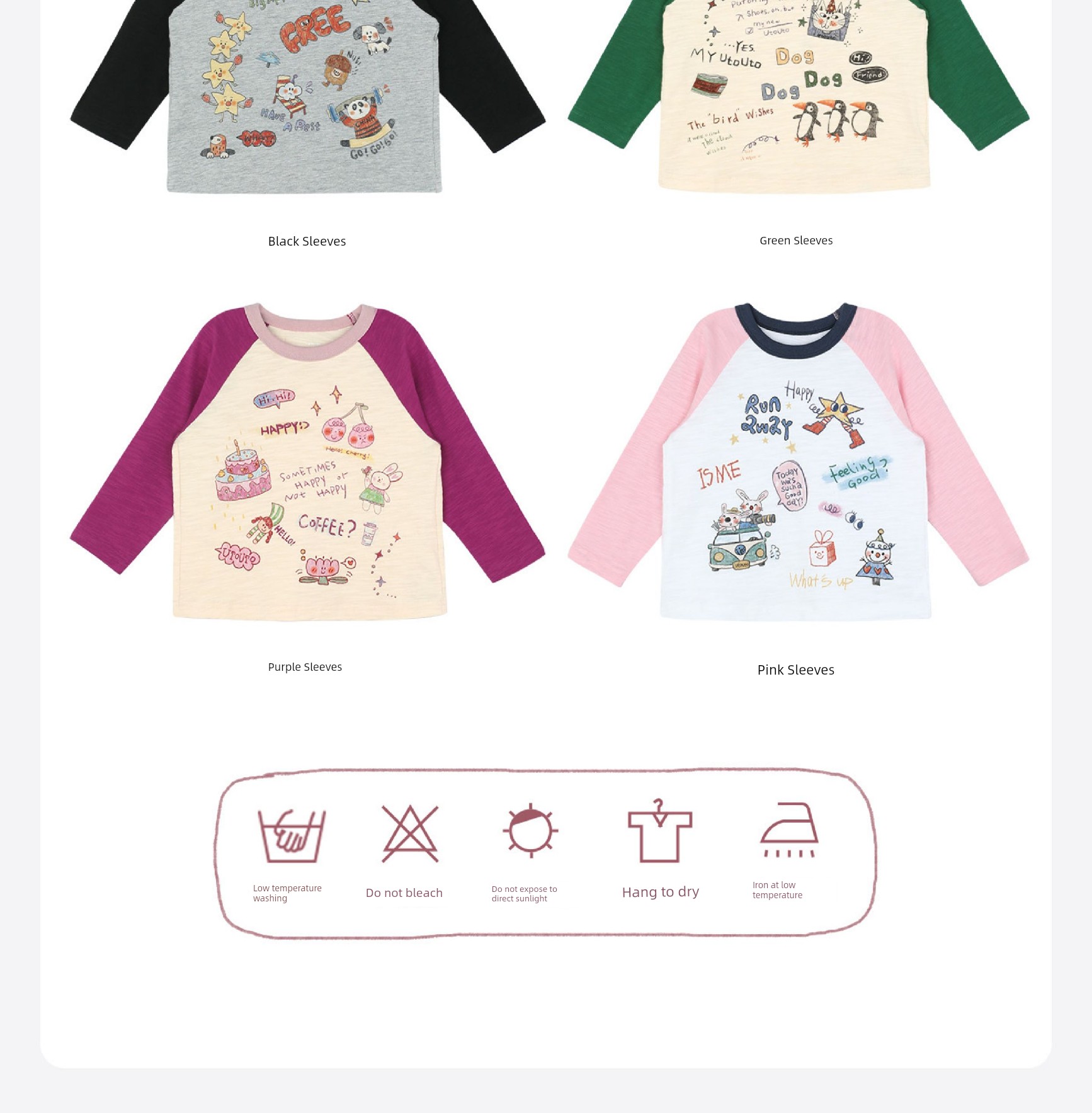Big-Eared Elephant Girl's All-Over Print Raglan T-Shirt 2026 Autumn New Style Pure Cotton Round Neck Casual Long-Sleeve Top Trendy — 14