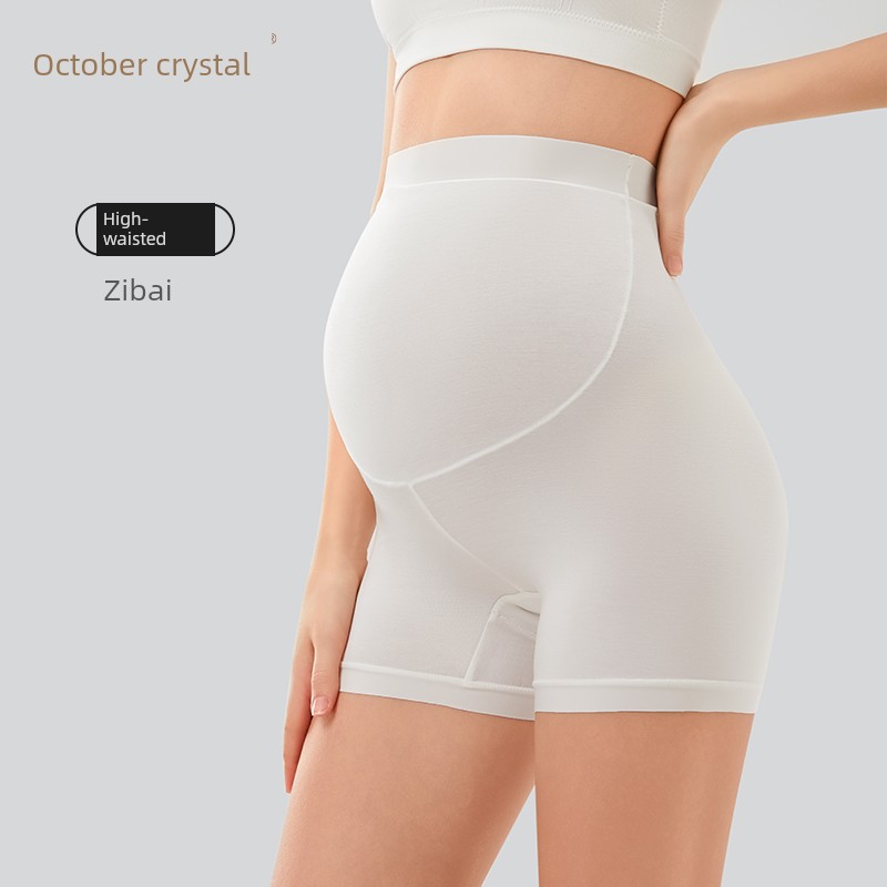 October Crystal Small Milk Leather Maternity Safety Pants, Anti-Exposure, Can Be Worn Outside, Loose-Fitting Leggings for Pregnancy, Thin Summer Style for — 6