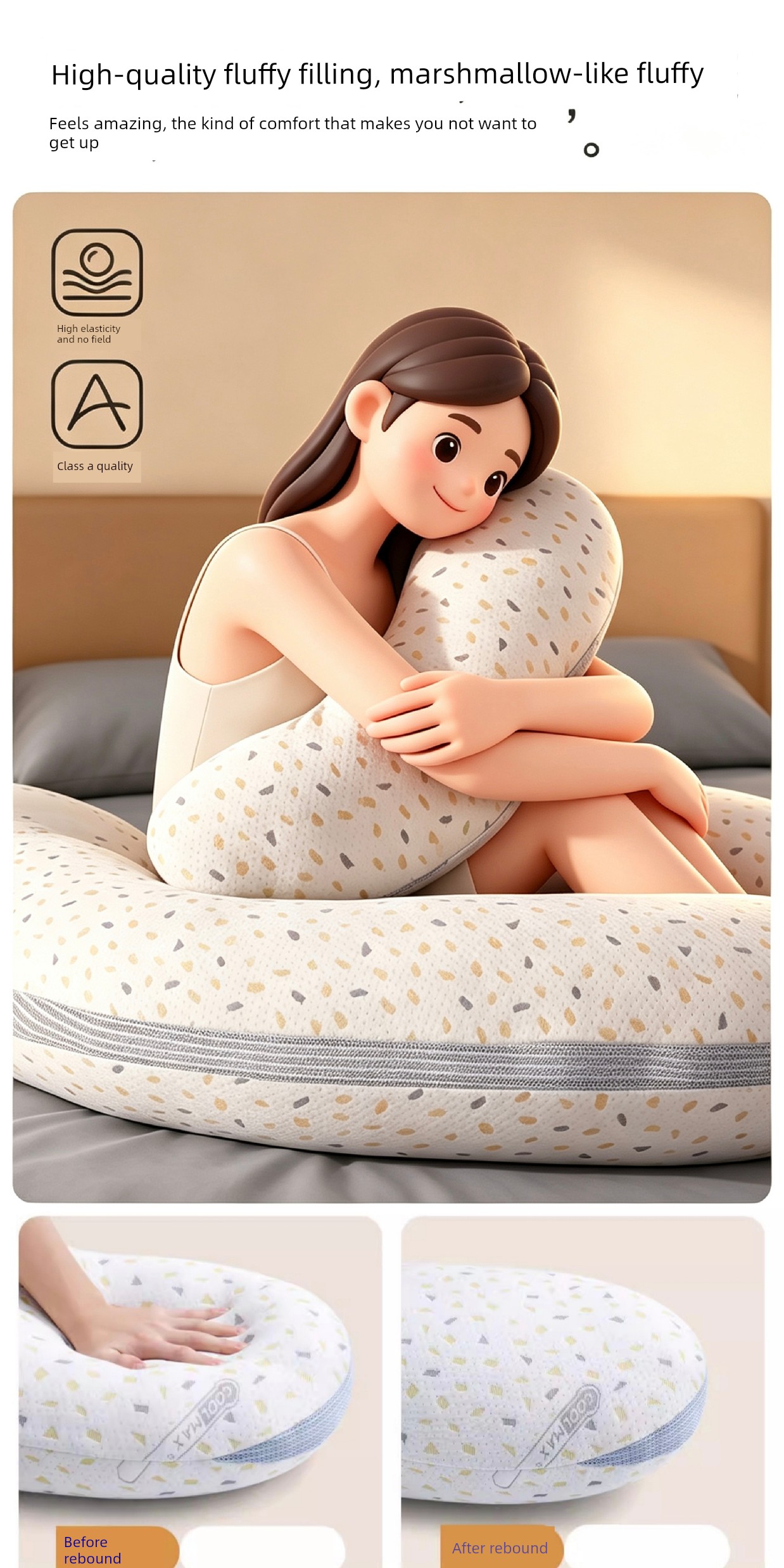 Invebaby Pregnancy Pillow for Waist Support, Side Sleeping, and Belly Support, Special Pillow for Sleeping during Pregnancy, Gift — 11