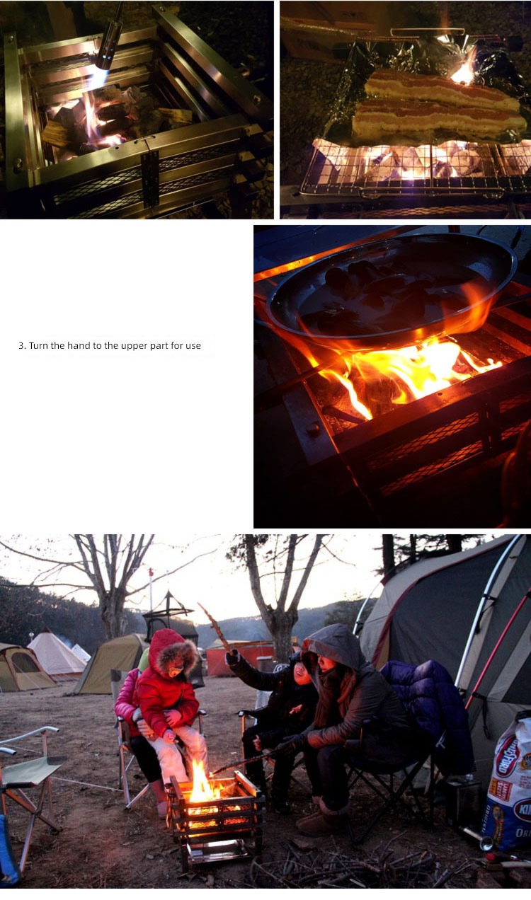 fold Portable luxury superior quality bonfire stainless steel
