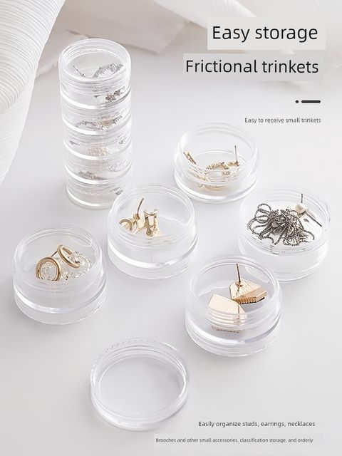 Exquisite superimposed jewelry storage box Multi-layer ring necklace earrings portable transparent jewelry box manicure finishing box