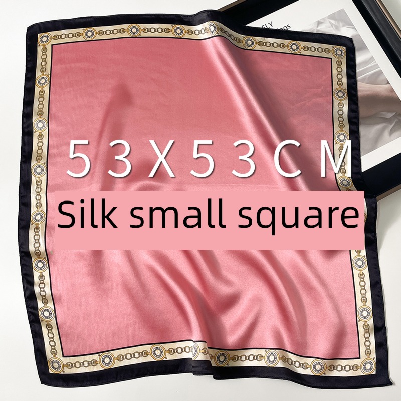 Pink Small square towel female summer 50 x50 real silk