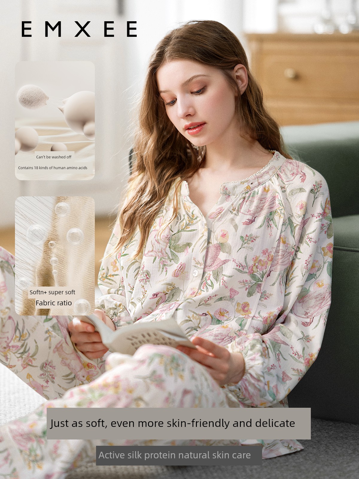 Tang Yixin's Same Style Manxi Autumn Maternity Postpartum Loungewear Elastic Silk Linen Cotton Pajamas Maternity Home Wear — 2