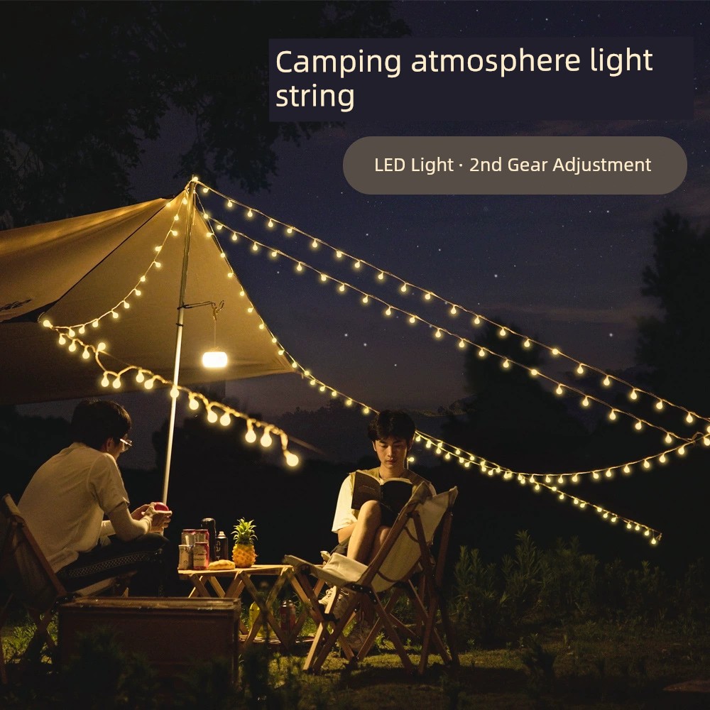 戶外照明燈露營帳篷氛圍燈led練攤生日會派對裝飾掛式營地小燈串