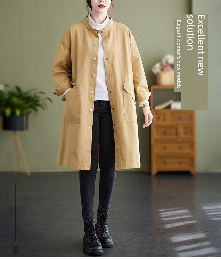 Fat sister Medium and long term Early autumn Casual and versatile Windbreaker