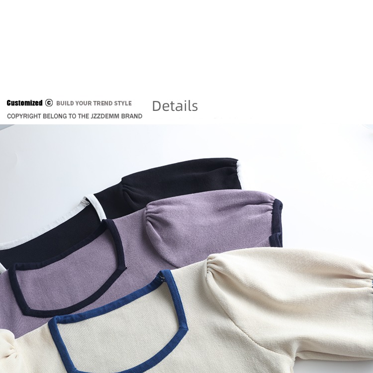 2023 summer Color matching Self-cultivation Show thin High waist Short sleeve jacket