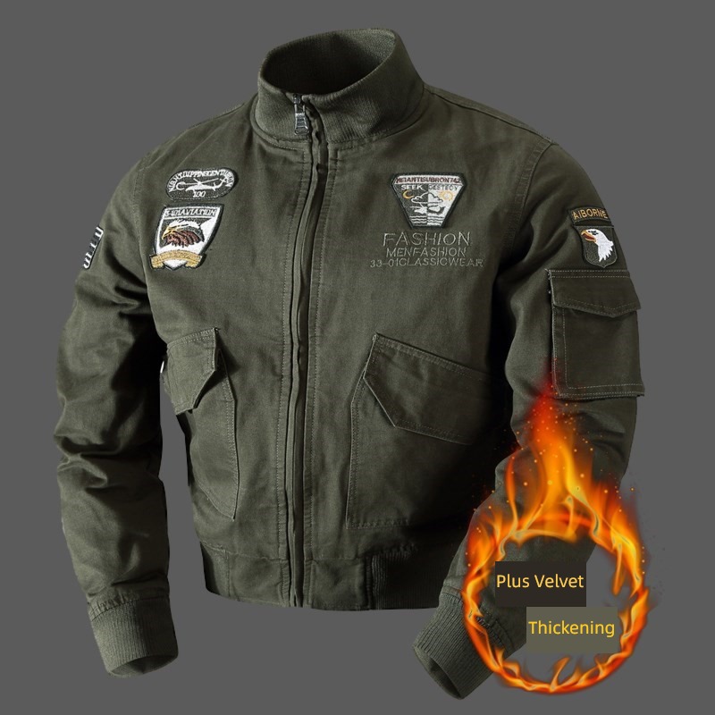 Autumn and winter Versatile handsome steady Military uniform man loose coat