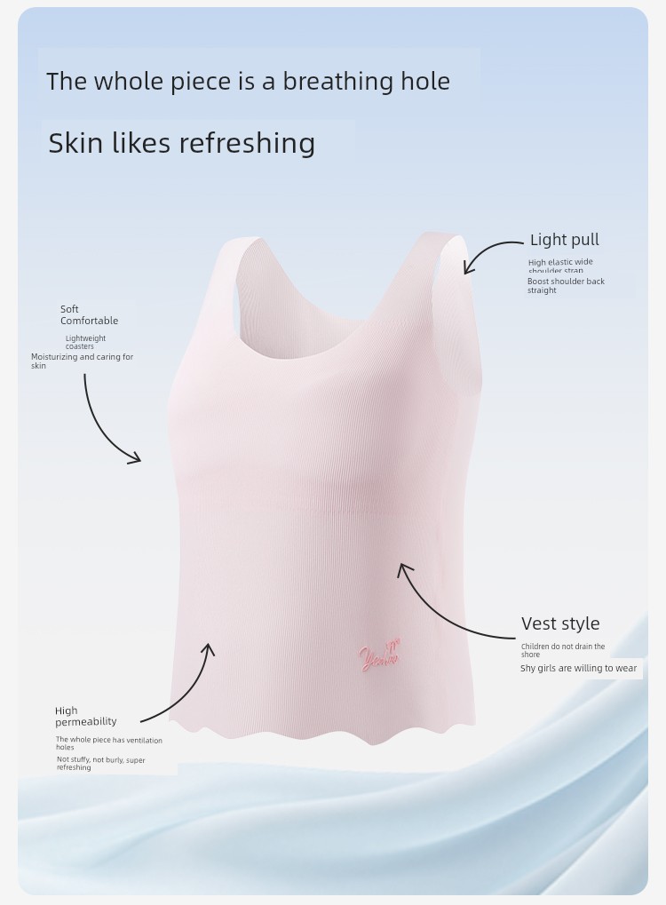 YEEHOO Children's Underwear Development Period Young Adult Bra Girl Wide Shoulder Strap Vest Primary School Students Breathable Tube Top Class A — 5