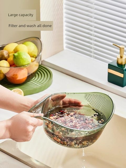 Kitchen rice cleaning artifacts, rice washing, sieve, vegetable basin, drain basket, filter, vegetables, dishes, fruit filter, water filter, rice basket