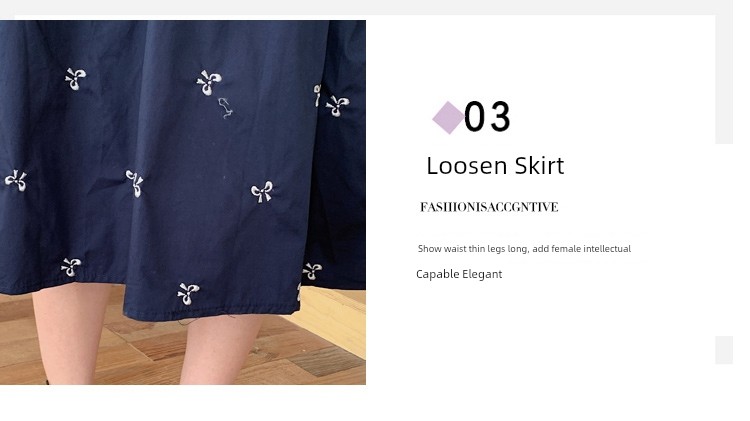 Maternity Wear Summer Loose-Fitting Age-Reducing Embroidered Dress 2026 New Style Petite High-Waisted Slimming Mid-Length Dress — 7