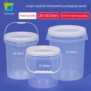 Food-Grade Pickled Sauerkraut Fermentation Dough Bucket, Transparent Large Sealed Plastic Water Storage Bucket 20/25/50 