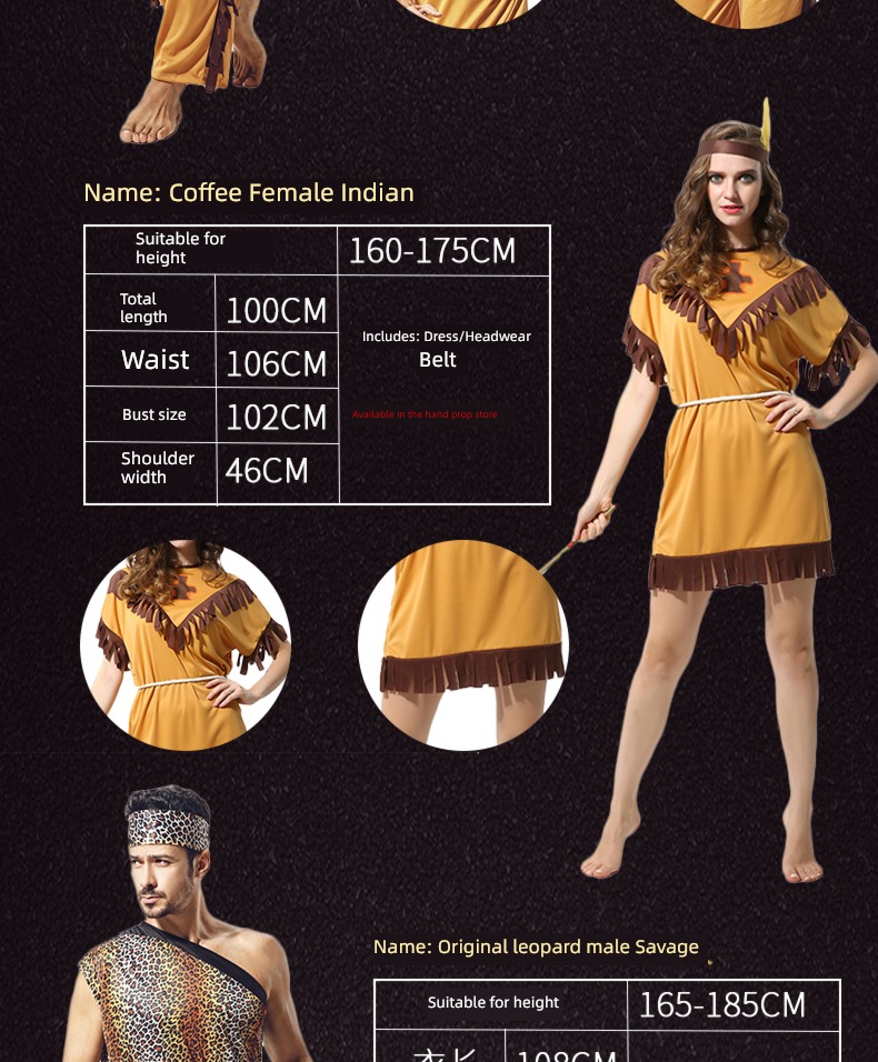 men and women Indian people Africa show Halloween clothing