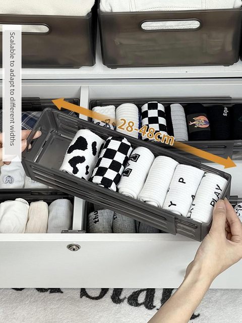 Deep cabinet storage box wardrobe lattice storage pulling layer storage artifact underwear underwear sorting box washbasin stand