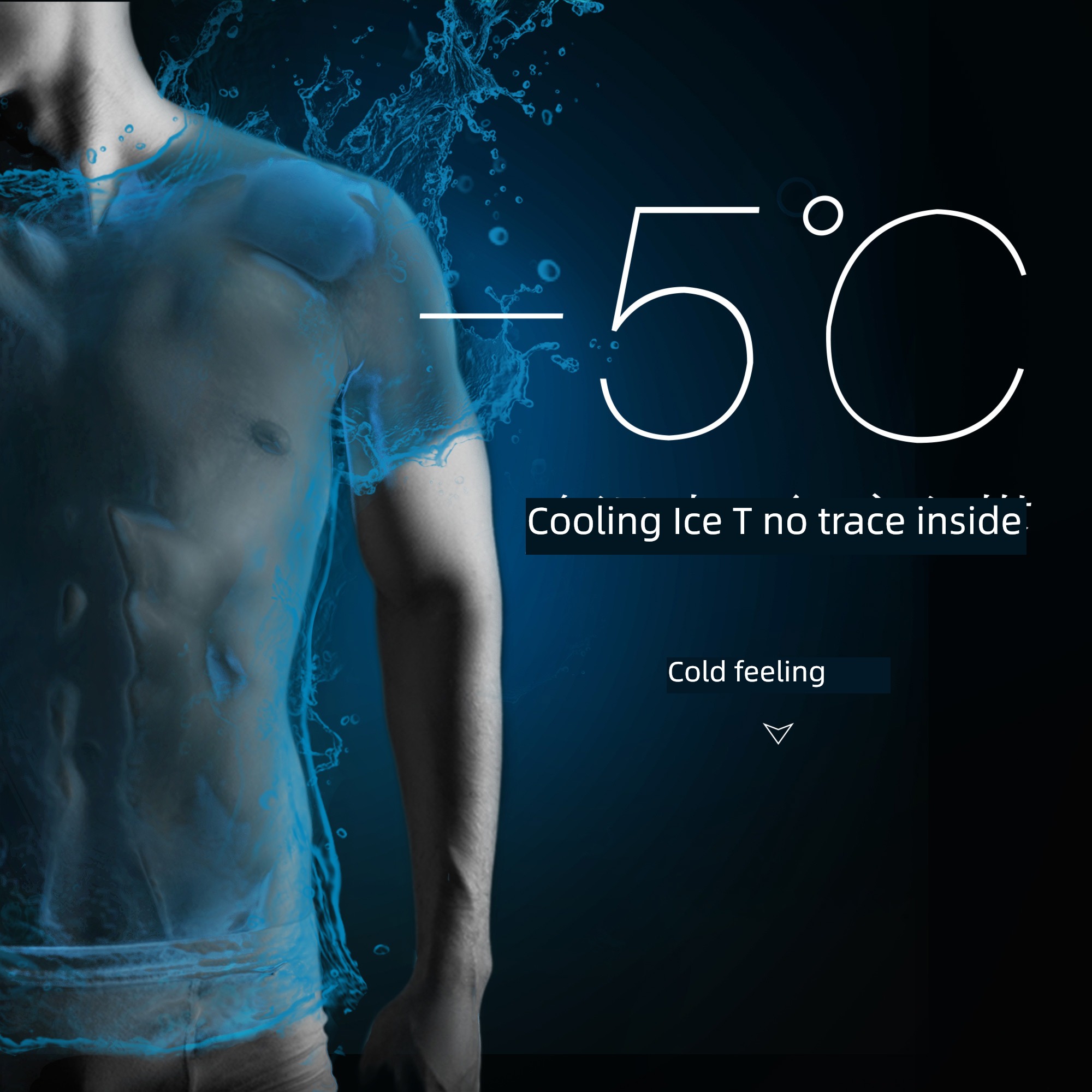 Touch icy cold Shredded goat milk muscle Short sleeve man T-shirt