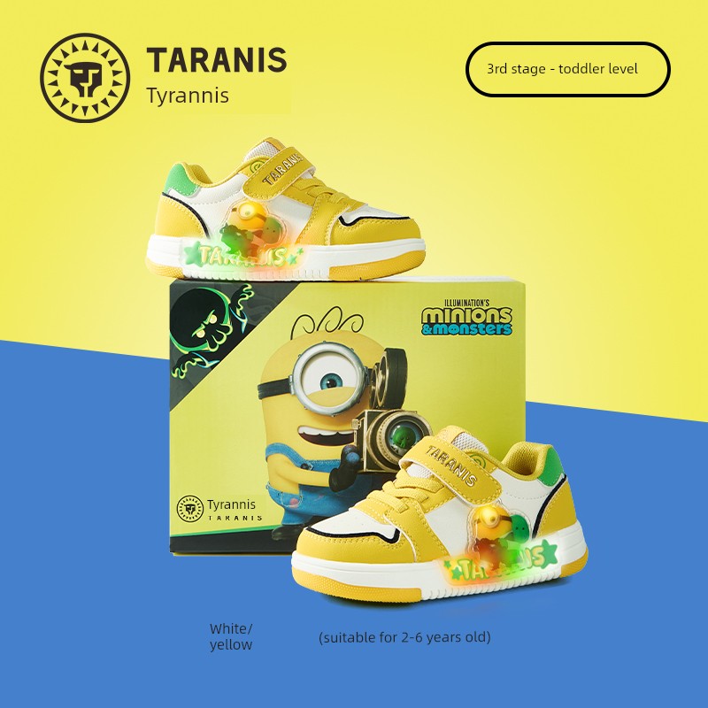 Tyrannis Genuine Minions Collaboration Shoes, New Autumn Model Children's Sneakers, Boys' Flashing Shoes, Girls' Light-Up Shoes — 1