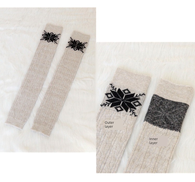 Autumn and winter ma'am keep warm wool lengthen knitting socks