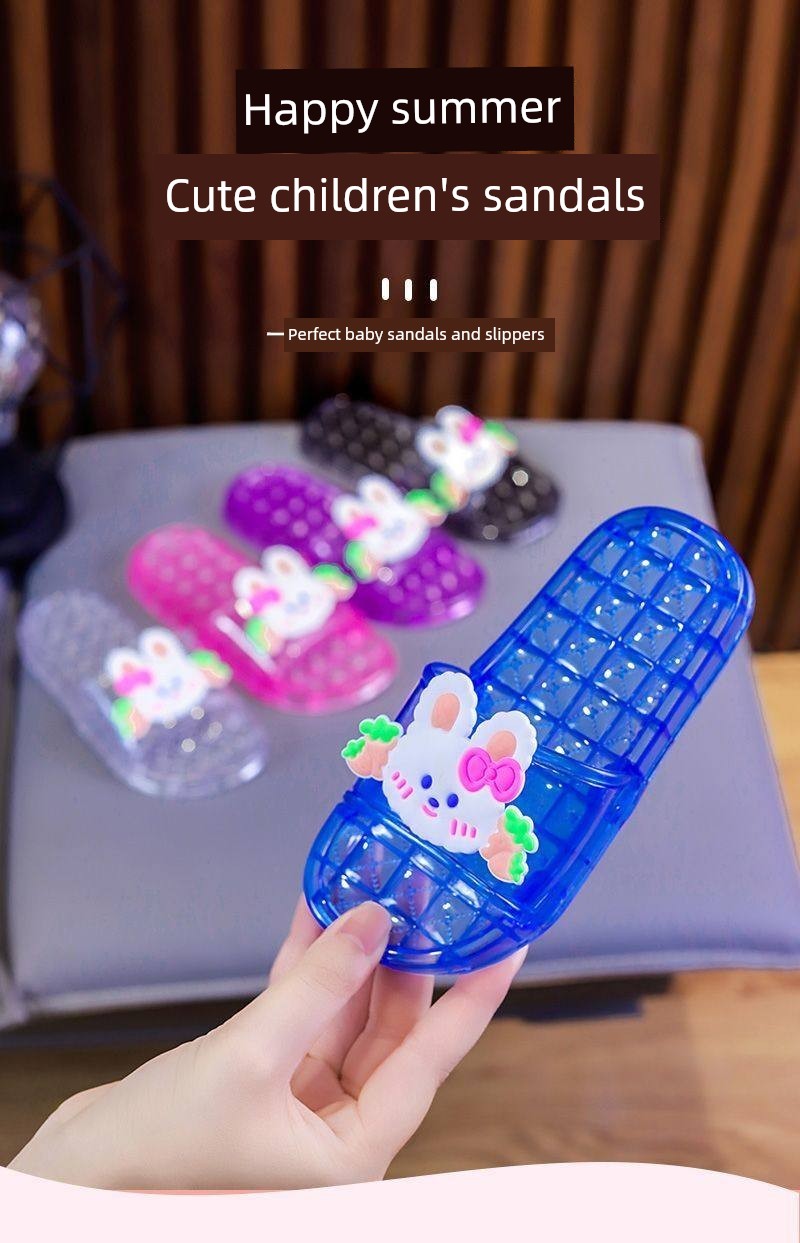 Parent-Child Children's Crystal Girls' Sandals, Non-Smelly, Non-Slip, Cute, Soft-Soled, Suitable for Indoor and Outdoor Use, Transparent Beach Sandals — 1