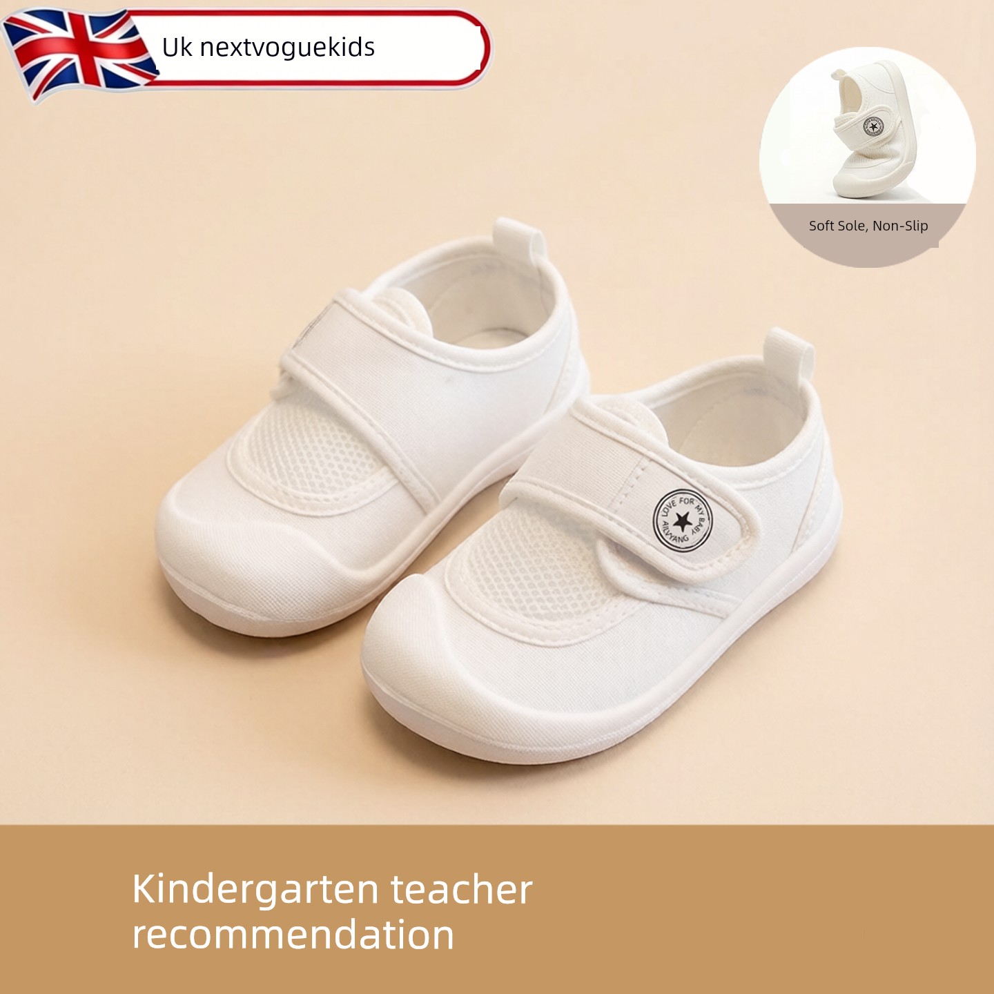 Kindergarten Indoor Shoes for Boys, Soft-Soled Non-Slip Canvas Shoes, Breathable Mesh Toddler Shoes for Entering Kindergarten, 2026 New Model