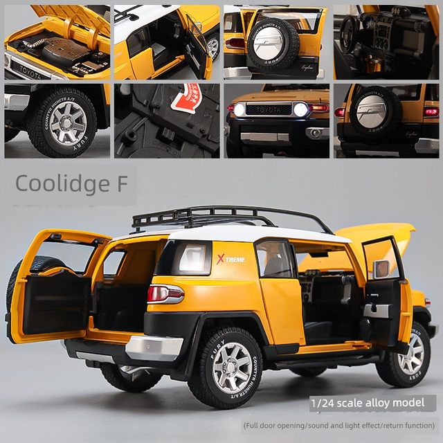1 24 Toyota Road Cruiser FJ Off-road Alloy Car Model Interior Ornament Double Door Boy Toy Car Gift