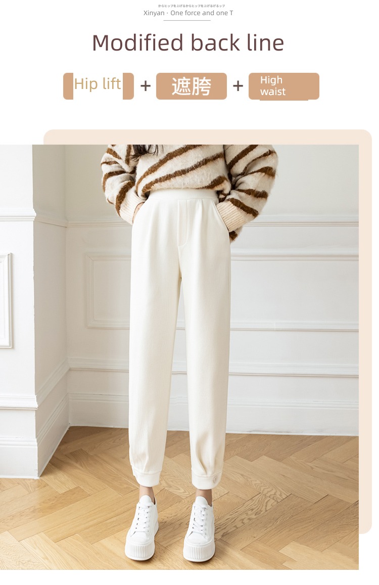 corduroy 2022 paragraph female Autumn and winter chenille  Leggings
