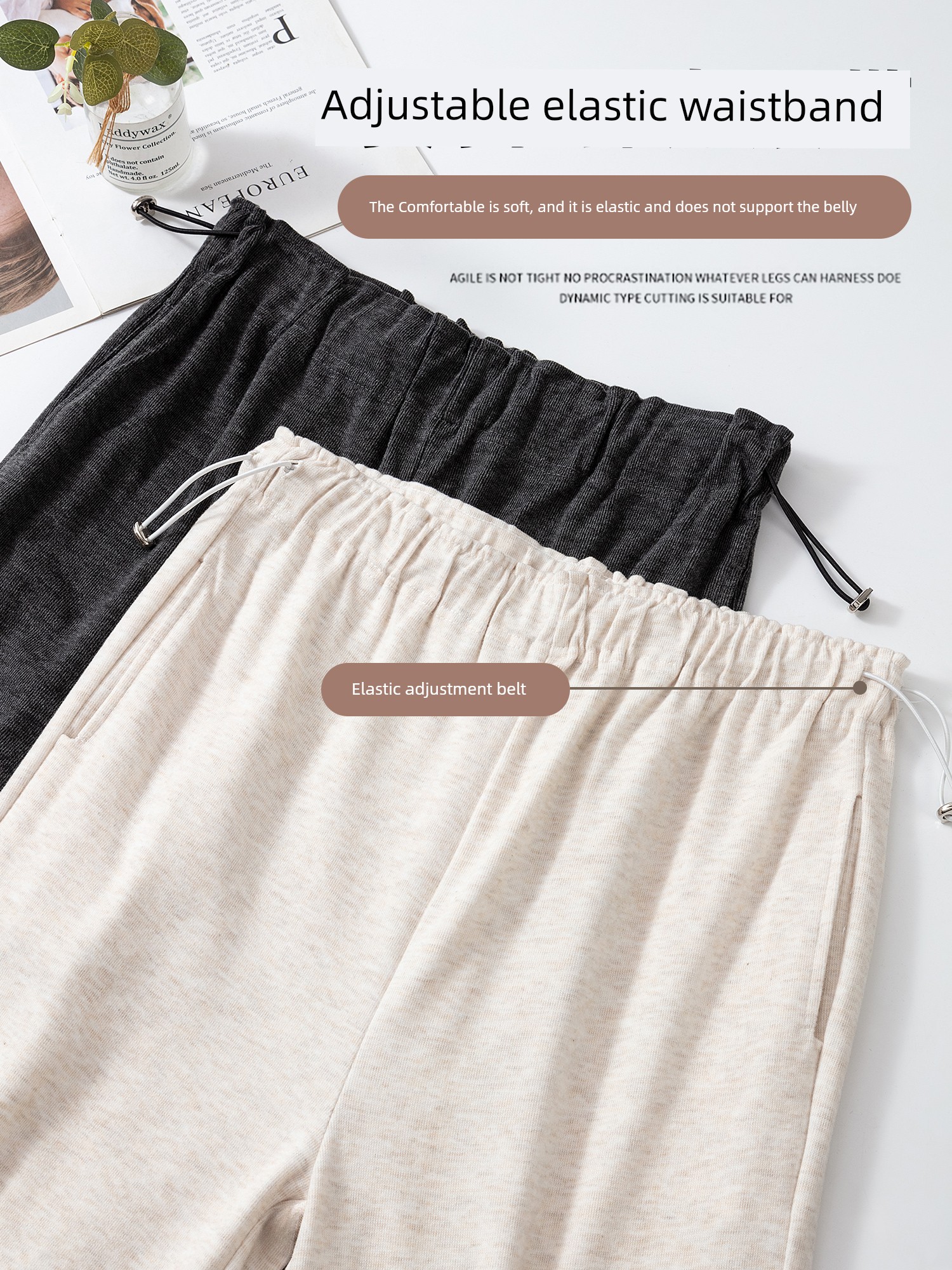 Maternity Pants for Spring and Autumn, Wide-Leg Pants for Outdoor Wear, Fleece-Lined and Thickened, Do Not Tighten on the Belly during Pregnancy, — 2