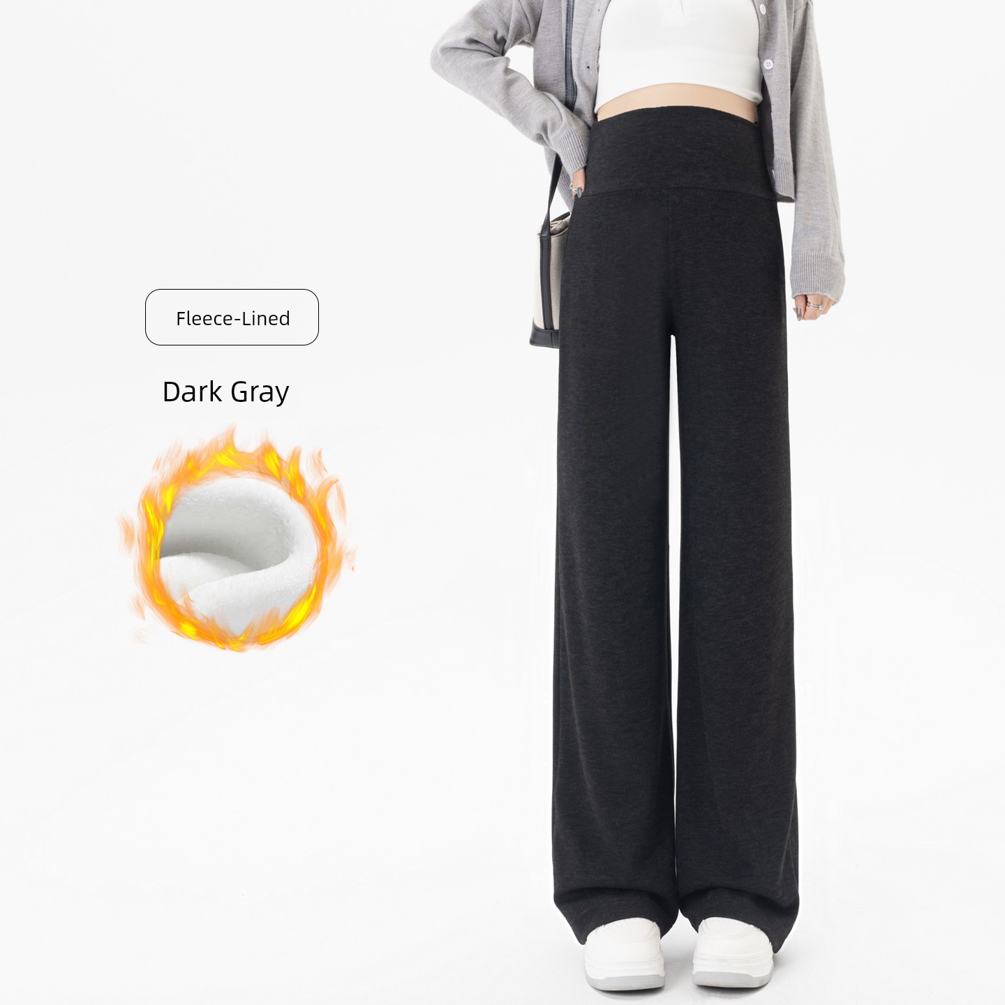 Maternity Pants for Spring, Autumn, and Winter, Straight Wide-Leg Pants, Loose and Casual, Do Not Squeeze the Belly, Fall Pants That Do Not Slip down — 4