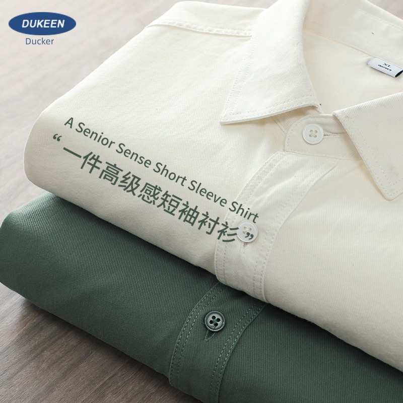 Pounds DUKEEN American style Lapel leisure time Short sleeve shirt