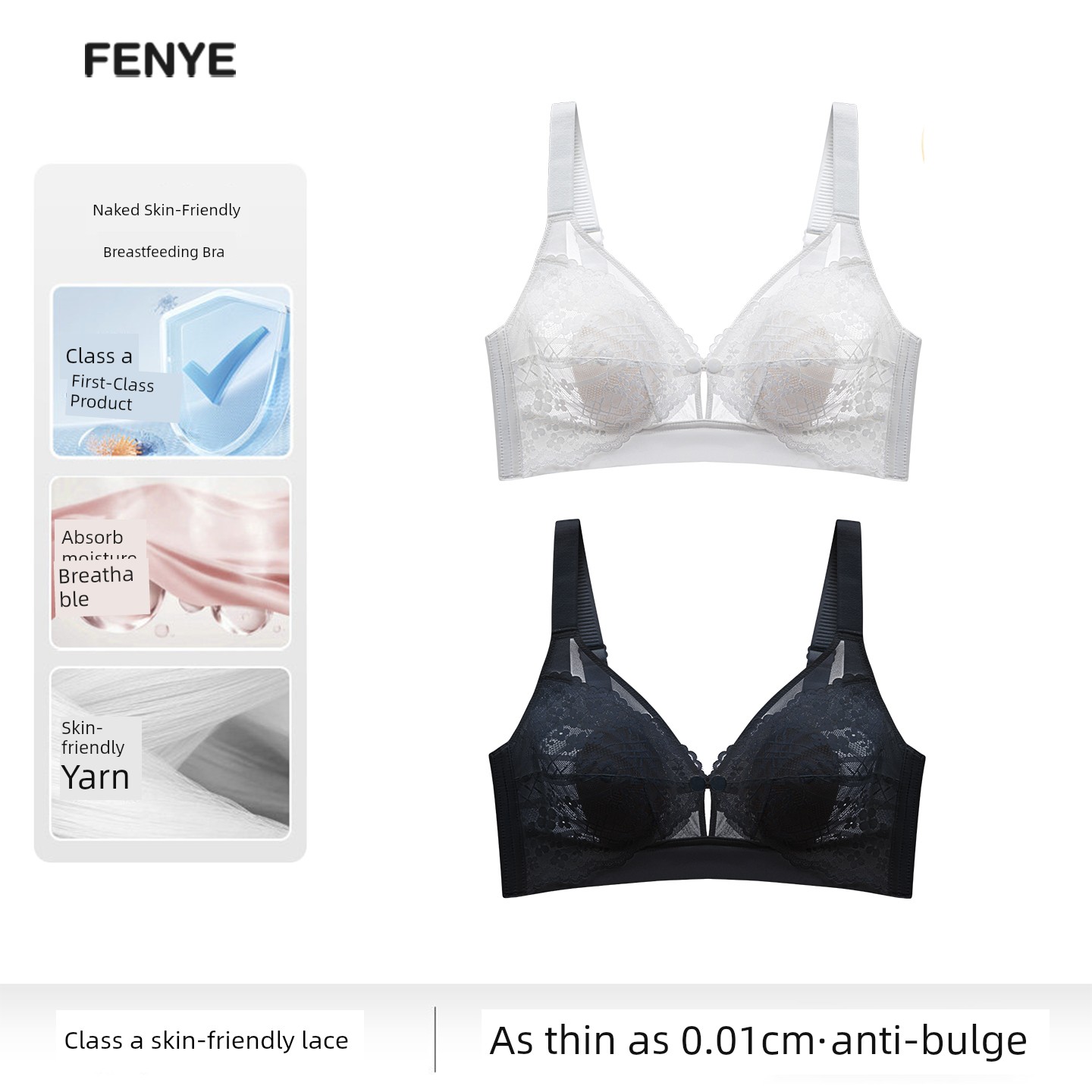 Breastfeeding Bra, Summer Thin Style, Special Anti-Sagging Front-Opening Bra for Postpartum Breastfeeding, Ultra-Thin Breathable Maternity Bra — 6
