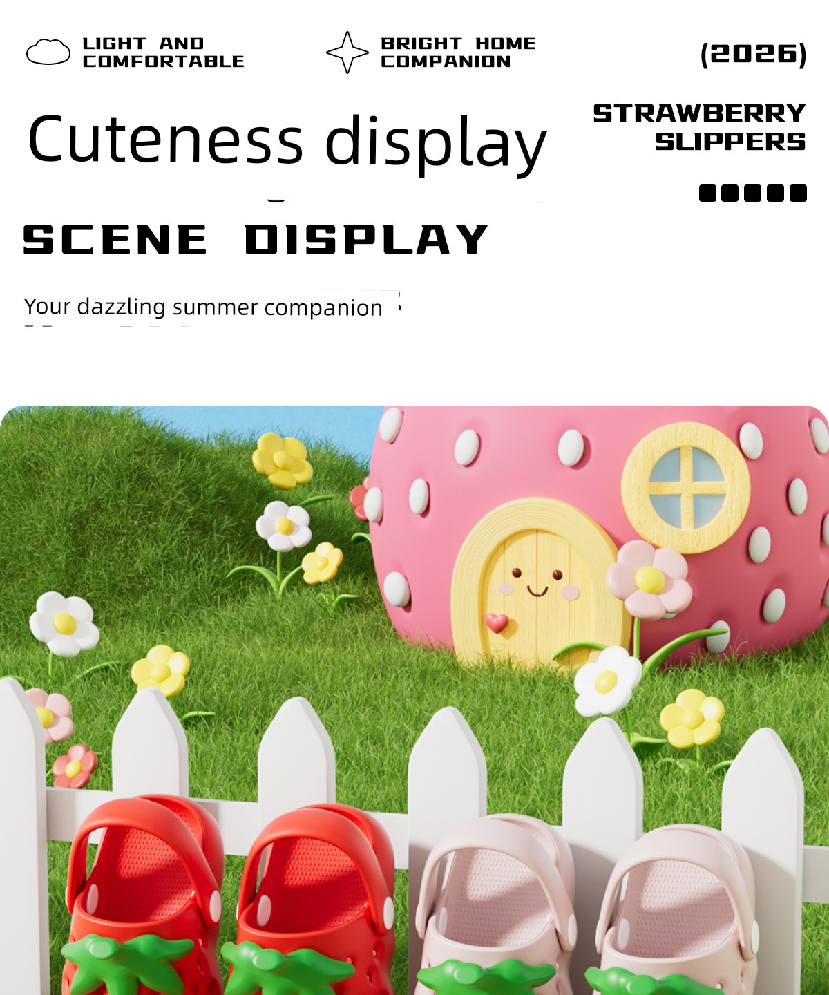 Latetime Cute Strawberry Hole Shoes Kidsren's Slippers for Boys and Girls Summer Outer Wear 2026 New Baby Slippers — 13