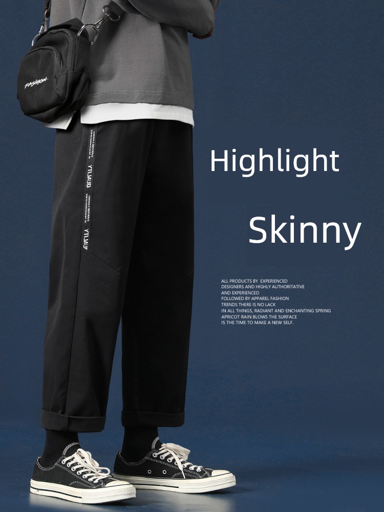 Spring and Autumn Straight cylinder easy work clothes Broad leg leisure time trousers