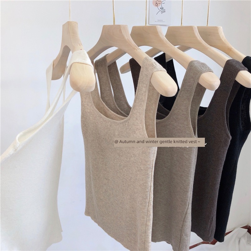 Foreign style Show thin Skin friendly U collar vest Sleeveless Undershirt
