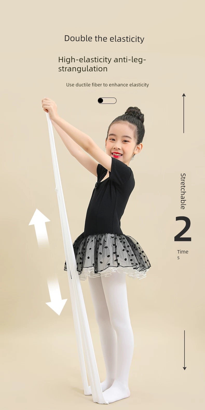White Leggings Fleece-lined Spring and Autumn Thin Dance Pantyhose — 4