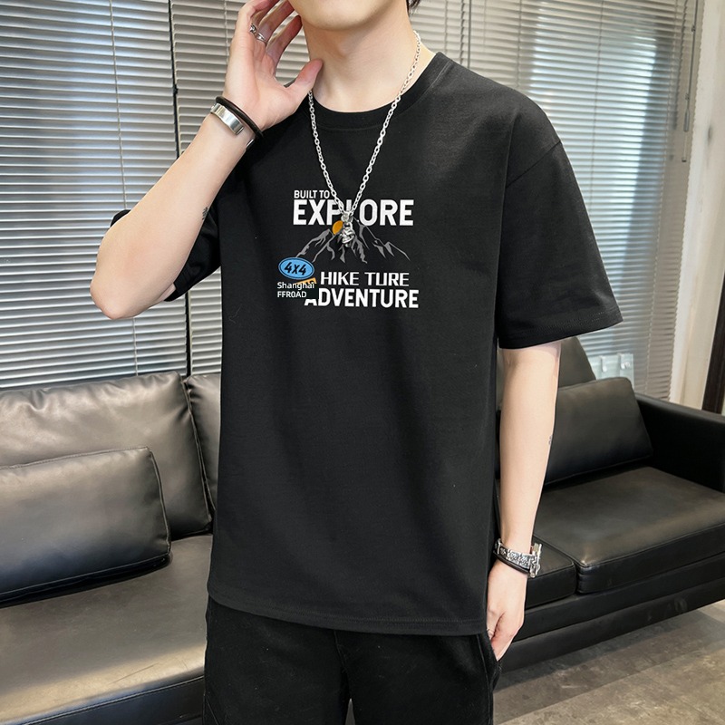 100% Korean version trend student Couples dress Short sleeve T-shirt