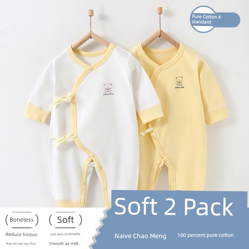 Spring and Autumn Pure Cotton Newborn Baby Base Gown — 2