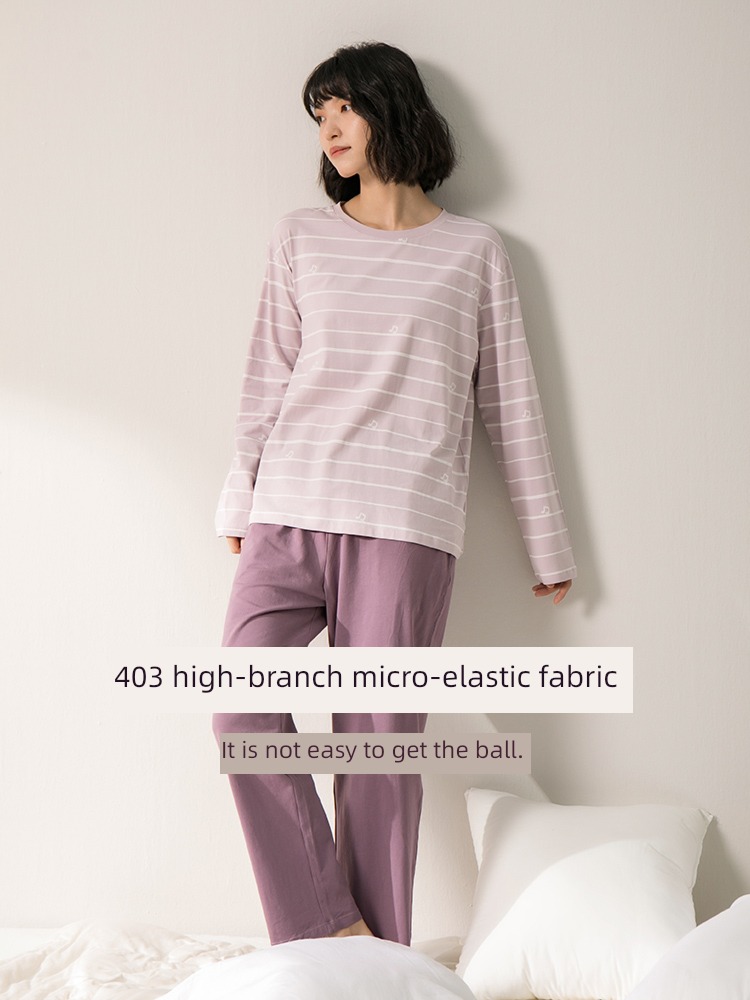 Connia female pure cotton stripe original lovers pajamas