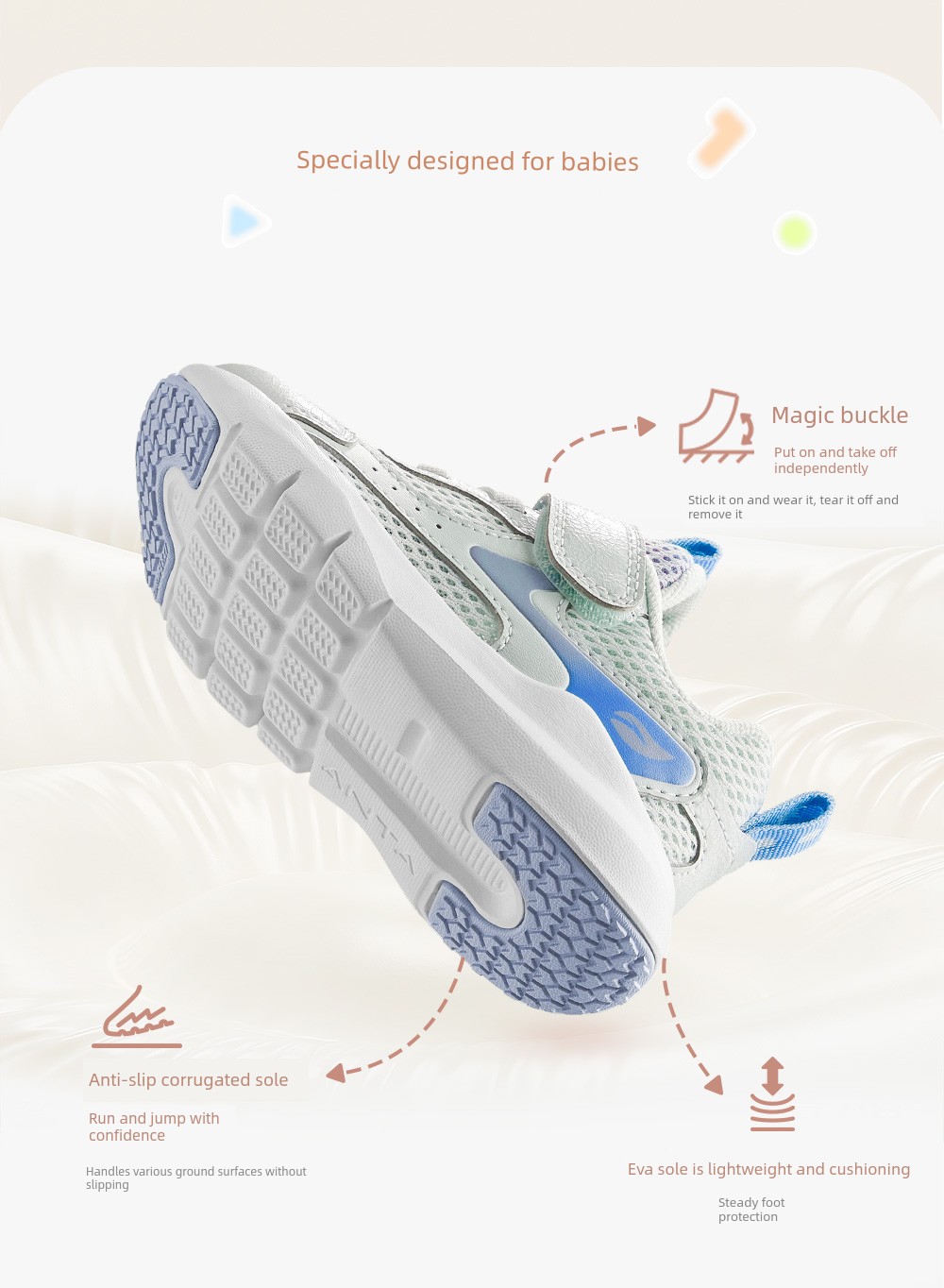 Anta Toddler Shoes, New Summer Models for Men and Women, Baby Shoes, Infant Shoes, Breathable Mesh Sneakers, Soft-Soled Children's Shoes — 5