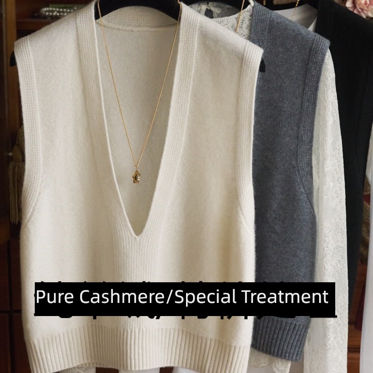 Lose money handle V-neck Vest Condom Wear out Cashmere sweater