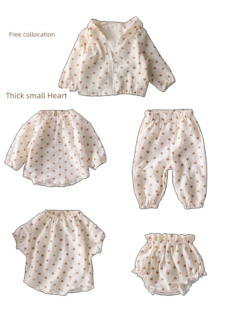 Pp Baby Summer Pure Cotton Thin Beige Base Shorts — 3