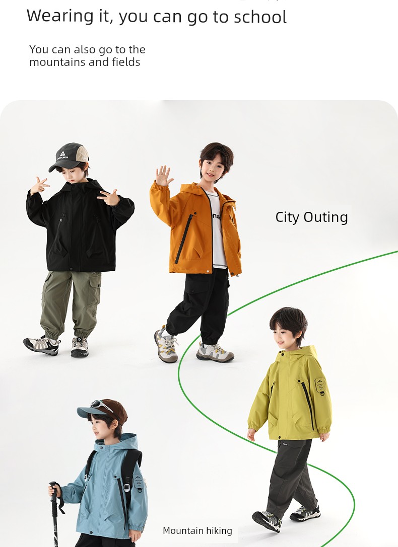 Little Elephant Ham Children's Clothing Kids' Mountain Adventure Softshell Jacket Boys' Waterproof Clothing 2026 Autumn New Trend — 17