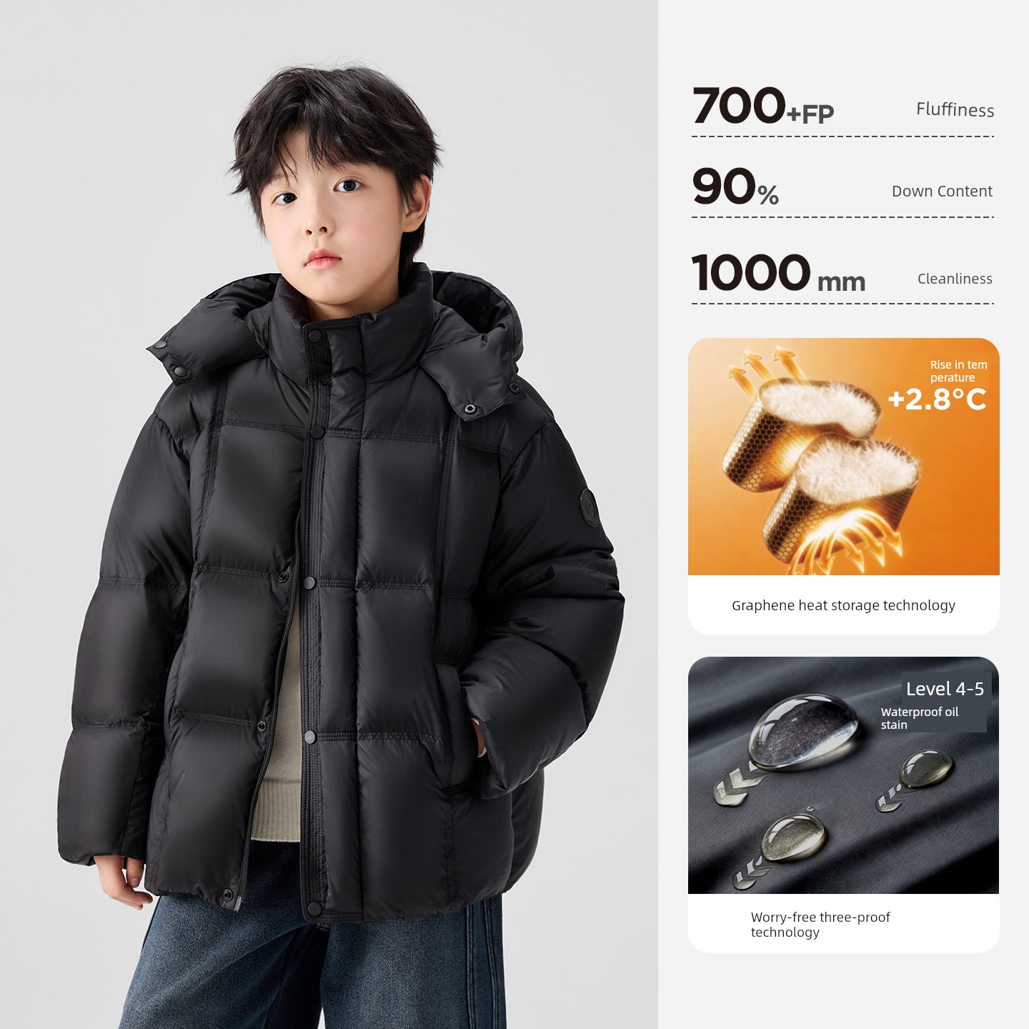 Zuoxi Children's Clothing Boys' down Jacket Winter Warm 2026 New Model Kids' Triple-Protection Thermal Storage Puffer Jacket for Older Children — 2