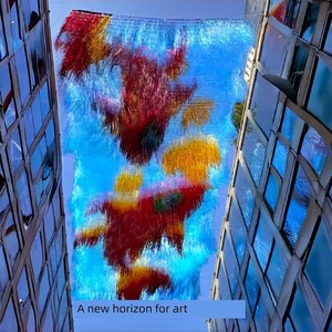 Golden Iridescent Koi Fish Laser Rain Curtain Wind-Activated Canopy Outdoor Decoration Scenic Corridor Art Installation