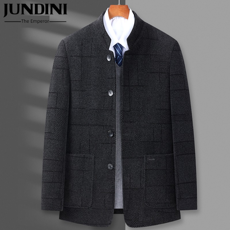 Middle aged man winter Wool chenille  Cotton Jacket