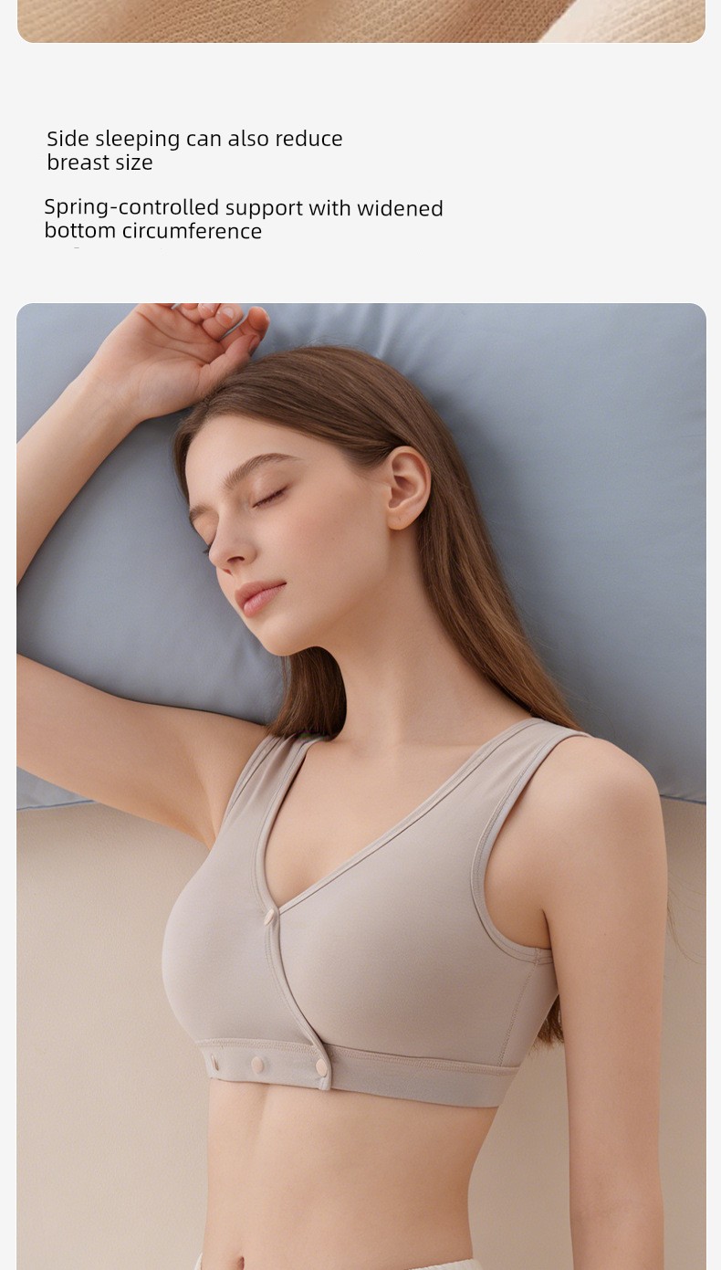 All-Cotton Nursing Bra, Cross-Style Postpartum Breastfeeding-Specific Maternity Bra, Vest-Style Sleep Night Bra — 9