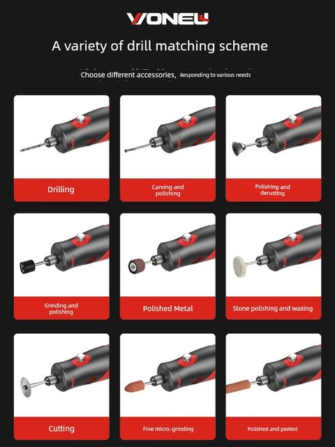 Electric grinder small handheld grinder jade wood carving polishing electric cutting artifact engraving tool mini electric drill
