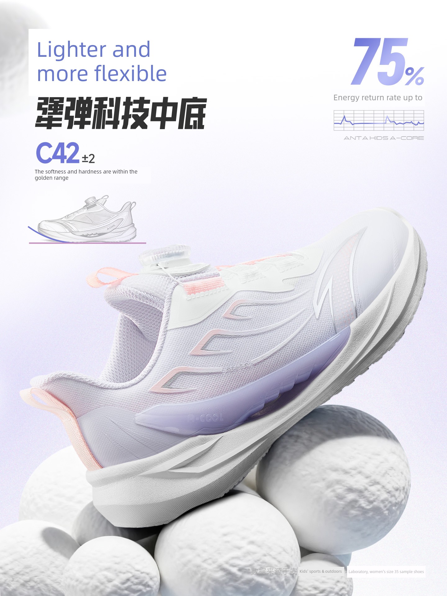 Ride the Wind 2 | Anta Kidsren's Sports Shoes, Girls' Running Shoes, 2026 Early Autumn Kidsren's Shoes, Professional Running Shoes for Students and Girls — 2