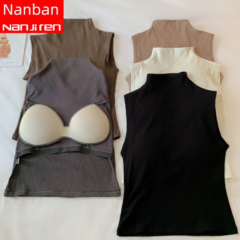 keep warm Underwear Sleeveless T-shirt With chest pad Undershirt