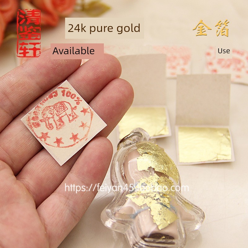 Thai Handmade Amulets with 24K Gold Foil, Ultra-Thin Original Elephant Base Stamp, Imported, Various Sizes for Altar Display